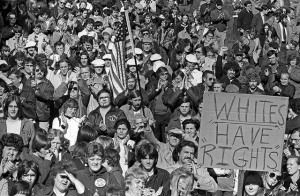 Anti-busing rally at Thomas Park, South Boston, 1975 Copyright © Spencer Grant