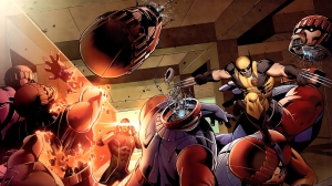 Cyclops & Wolverine dismantle Sentinels. Comic unknown. 