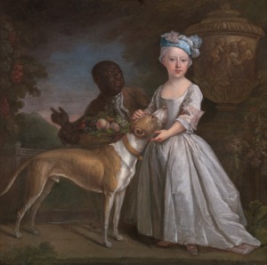 Bartholomew Dandridge, A Young Girl with a Dog and a Page. (1725)Yale Center for British Art, Paul Mellon Collection