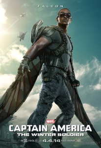 Sam Wilson as The Falcon, played by Anthony Mackie, in Captain America: The Winter Soldier